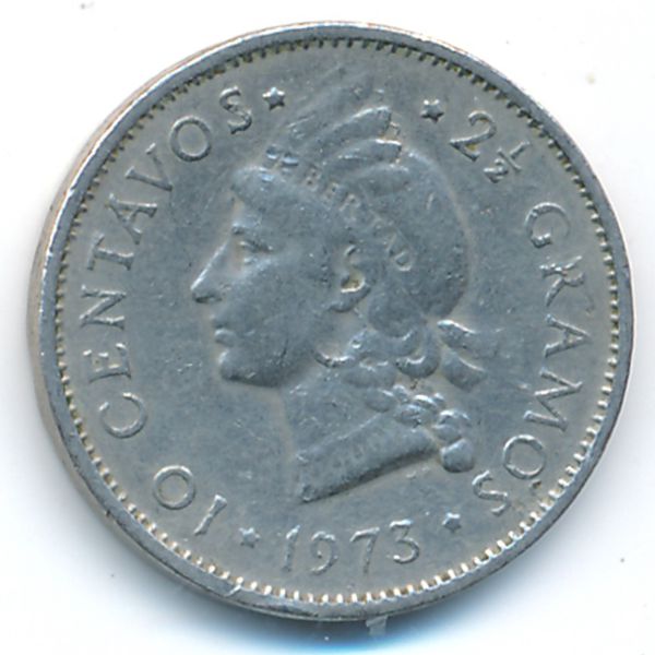 Доминиканская республика, 10 сентаво (1973 г.)