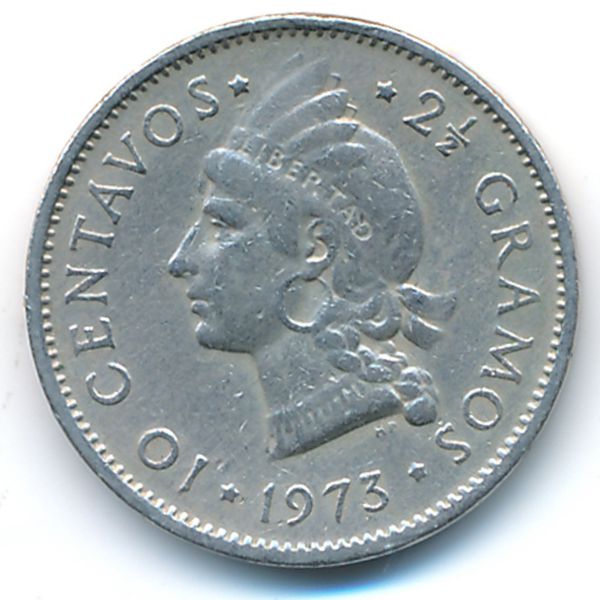 Доминиканская республика, 10 сентаво (1973 г.)