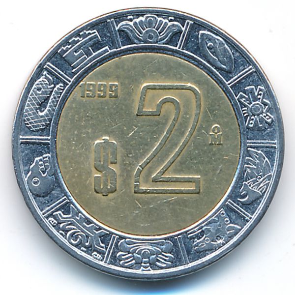 Мексика, 2 песо (1999 г.)