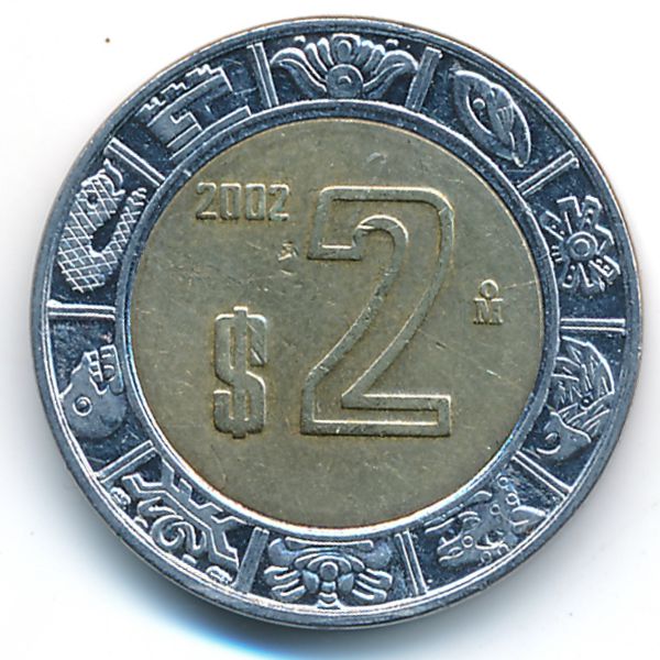 Мексика, 2 песо (2002 г.)