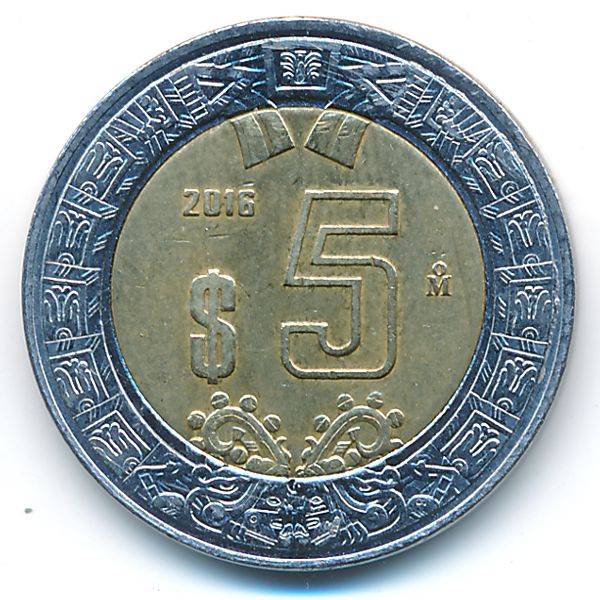 Мексика, 5 песо (2016 г.)