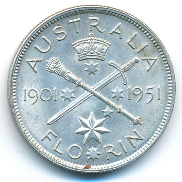 Австралия, 1 флорин (1951 г.)