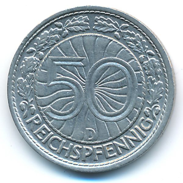 Веймарская республика, 50 рейхспфеннигов (1928 г.)