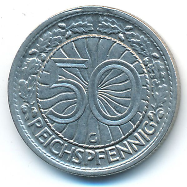 Веймарская республика, 50 рейхспфеннигов (1928 г.)