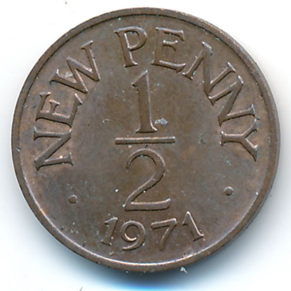 Гернси, 1/2 нового пенни (1971 г.)