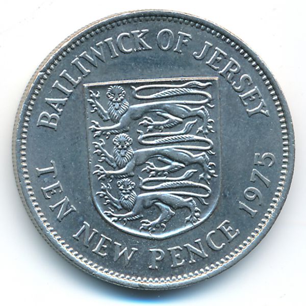 Джерси, 10 новых пенсов (1975 г.)