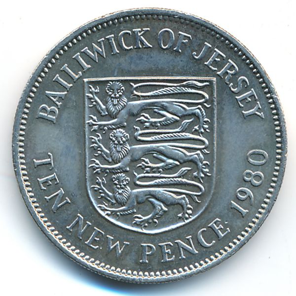 Джерси, 10 новых пенсов (1980 г.)