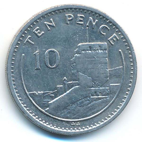 Гибралтар, 10 пенсов (1988 г.)