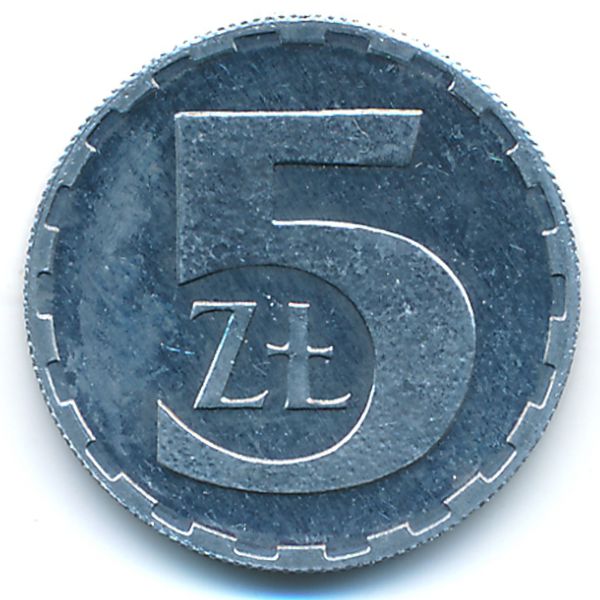 Польша, 5 злотых (1990 г.)