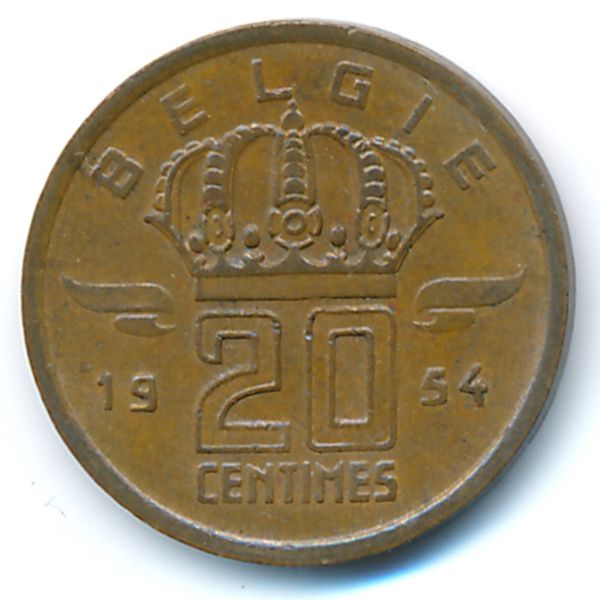 Бельгия, 20 сентим (1954 г.)
