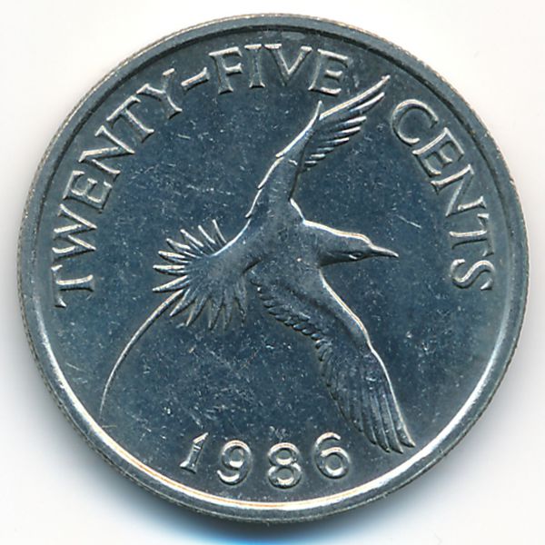 Бермудские острова, 25 центов (1986 г.)