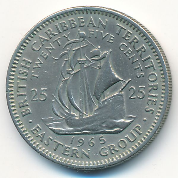 Восточные Карибы, 25 центов (1965 г.)