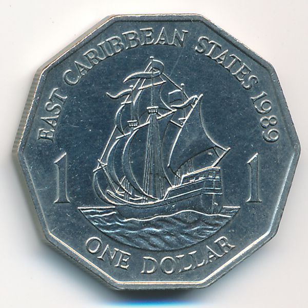 Восточные Карибы, 1 доллар (1989 г.)