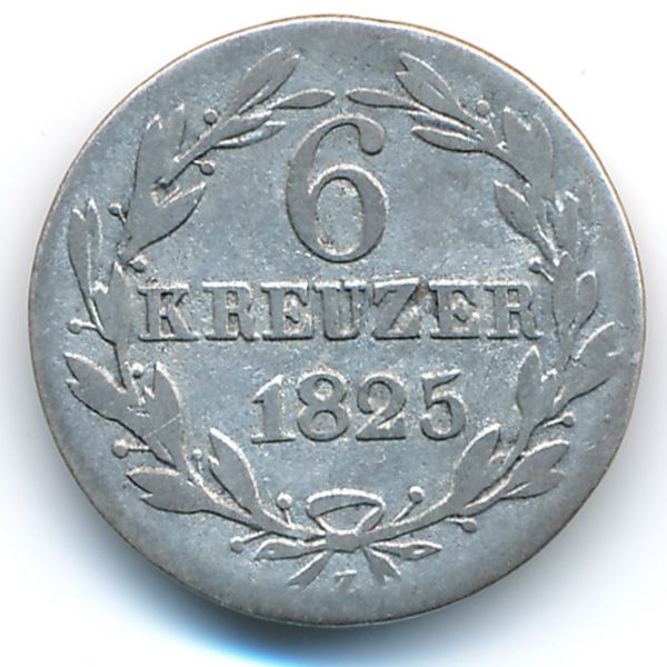 Нассау, 6 крейцеров (1825 г.)