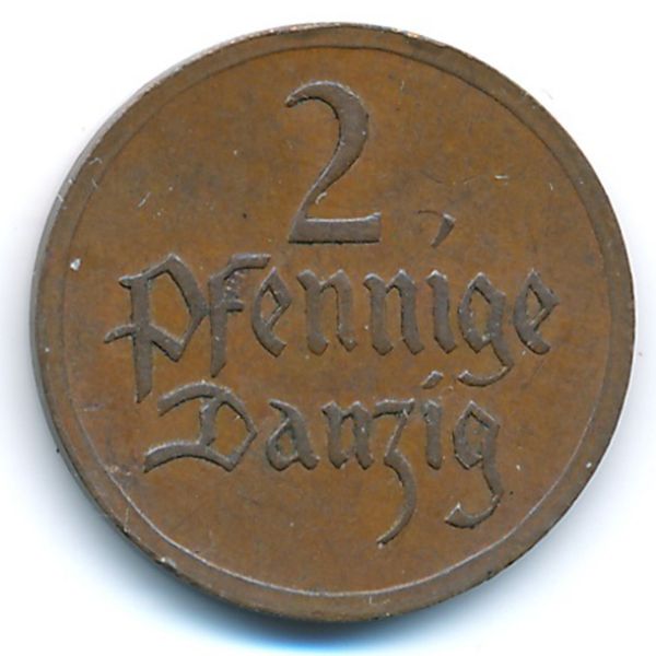 Данциг, 2 пфеннига (1926 г.)