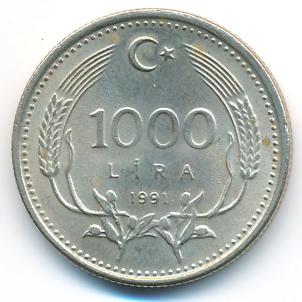 Турция, 1000 лир (1991 г.)