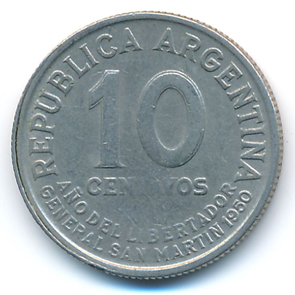 Аргентина, 10 сентаво (1950 г.)