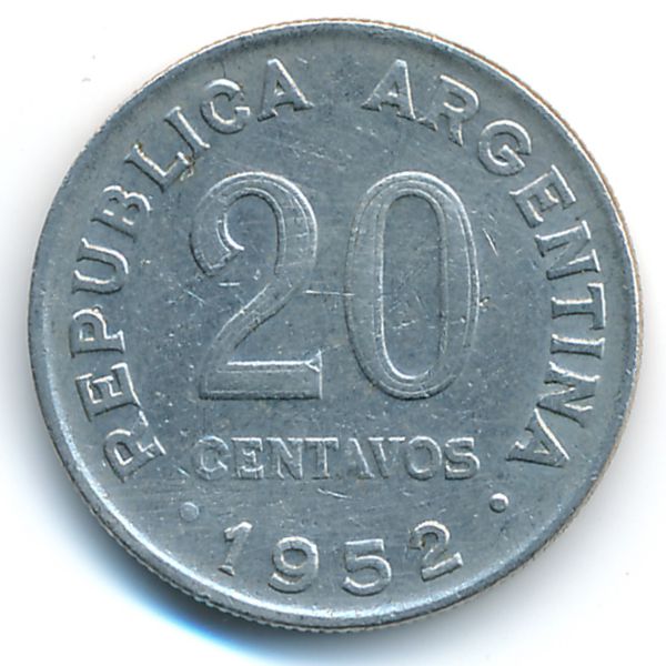 Аргентина, 20 сентаво (1952 г.)