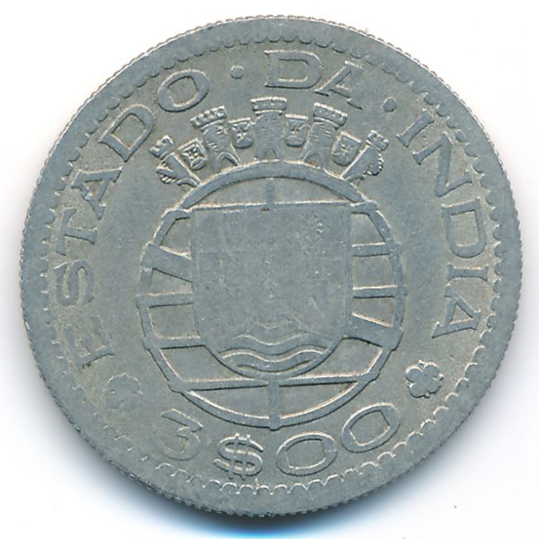 Португальская Индия, 3 эскудо (1958 г.)