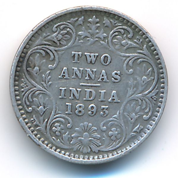 Британская Индия, 2 анны (1893 г.)