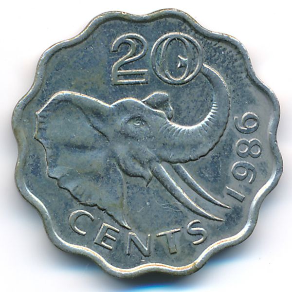 Свазиленд, 20 центов (1986 г.)