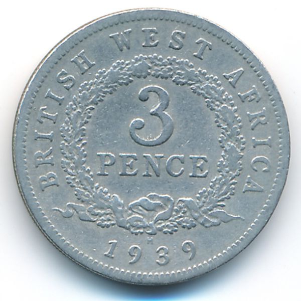 Британская Западная Африка, 3 пенса (1939 г.)