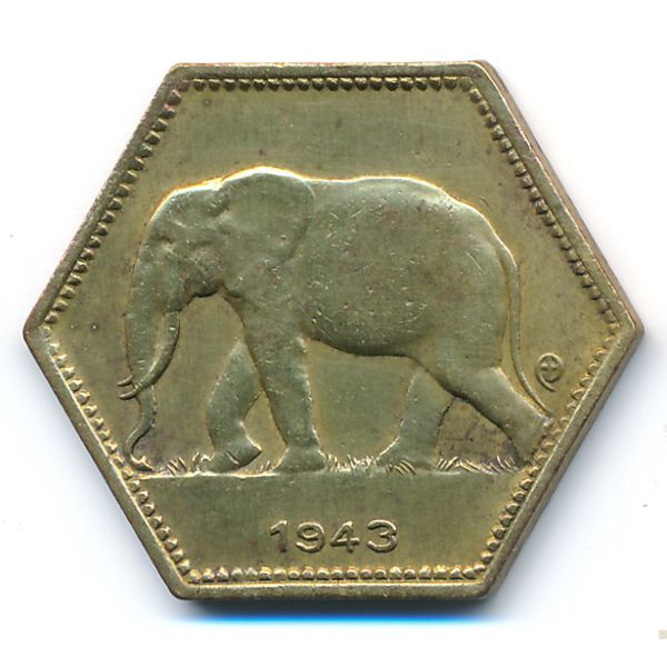 Бельгийское Конго, 2 франка (1943 г.)