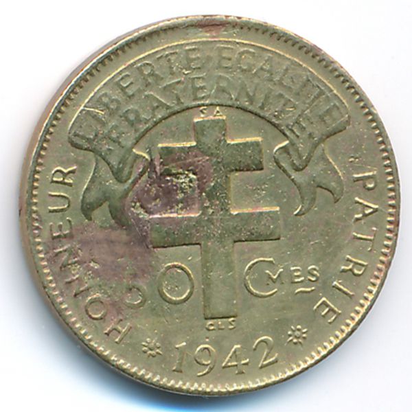 Французская Экваториальная Африка, 50 сентим (1942 г.)