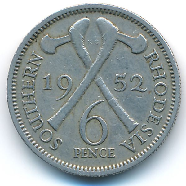 Южная Родезия, 6 пенсов (1952 г.)