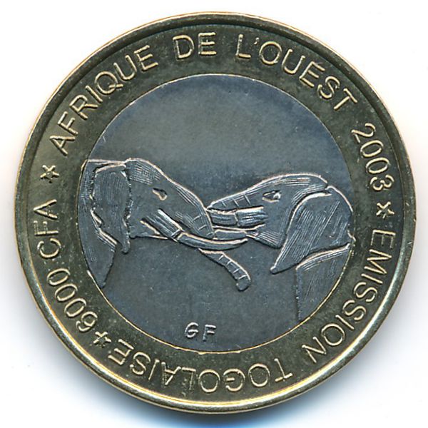 Того., 6000 франков КФА (2003 г.)
