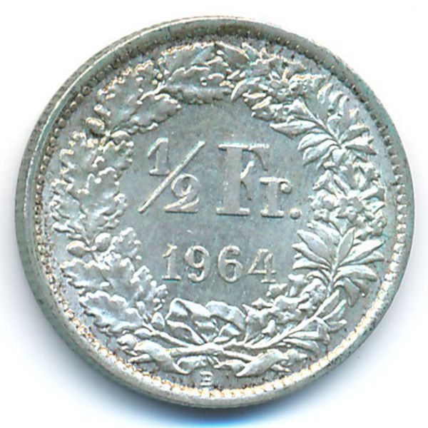 Швейцария, 1/2 франка (1964 г.)