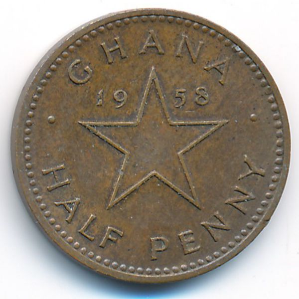 Гана, 1/2 пенни (1958 г.)