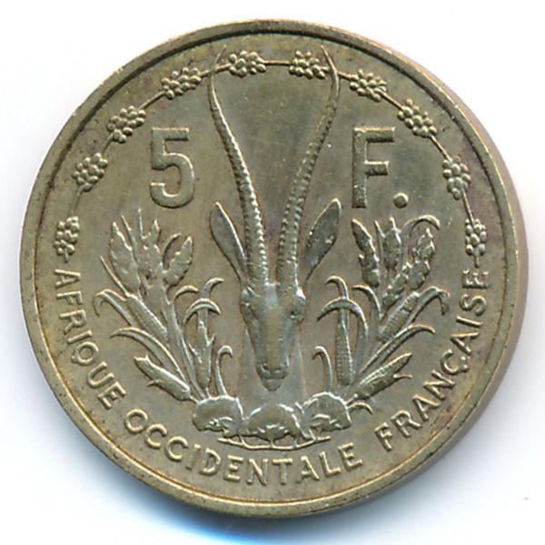 Французская Западная Африка, 5 франков (1956 г.)