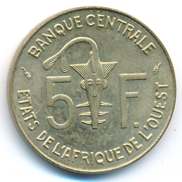 Западная Африка, 5 франков (1987 г.)
