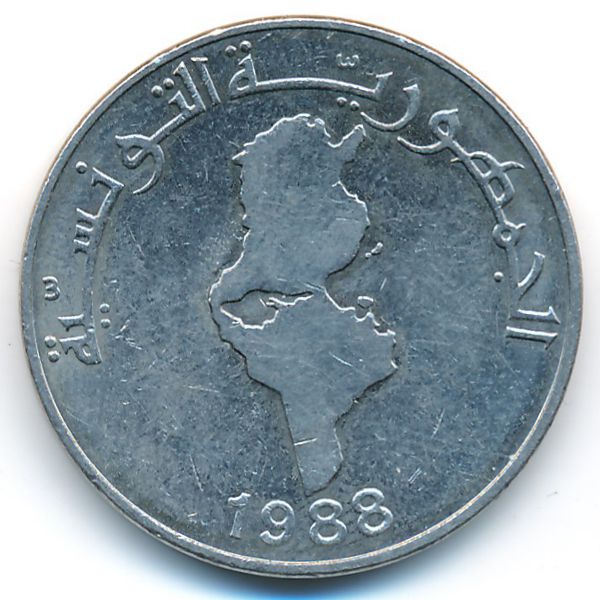 Тунис, 1 динар (1988 г.)
