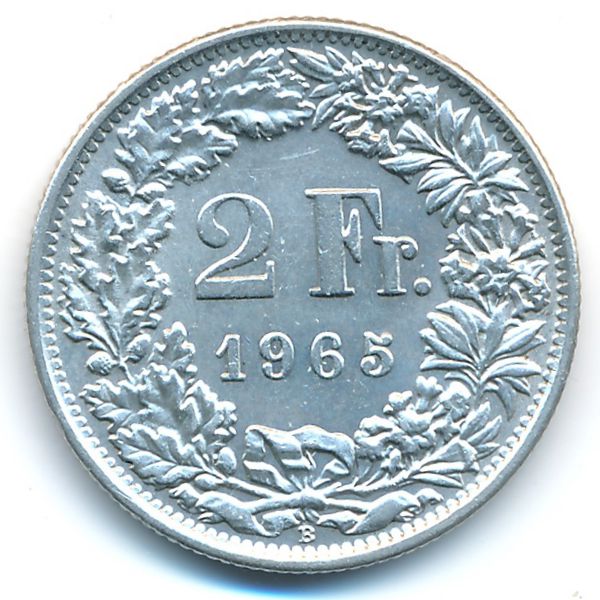 Швейцария, 2 франка (1965 г.)