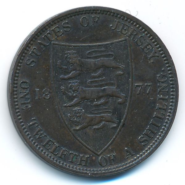 Джерси, 1/12 шиллинга (1877 г.)