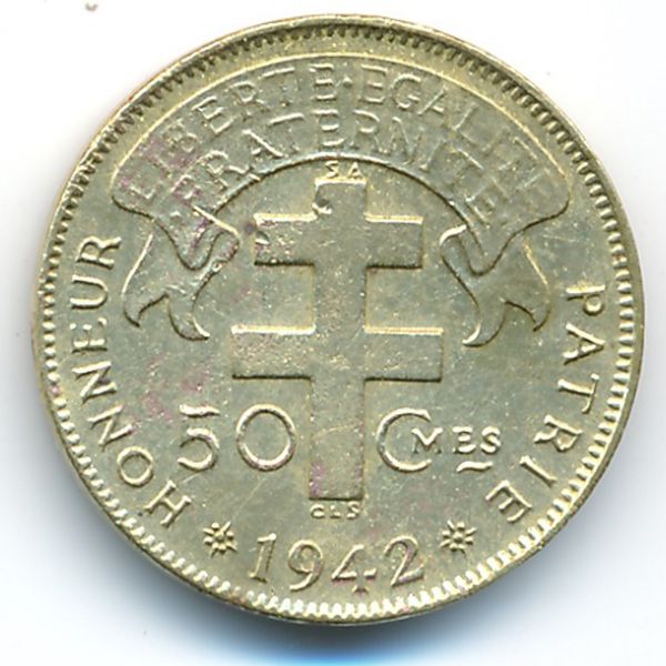 Французская Экваториальная Африка, 50 сентим (1942 г.)