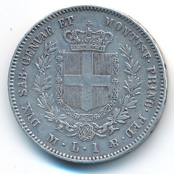 Сардиния, 1 лира (1860 г.)