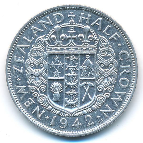 Новая Зеландия, 1/2 кроны (1942 г.)