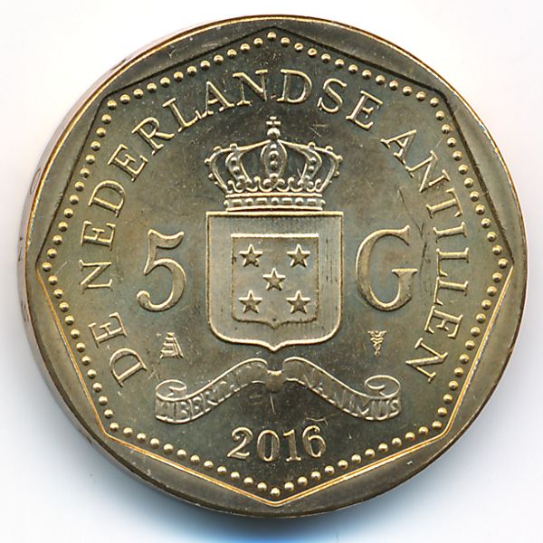 Антильские острова, 5 гульденов (2016 г.)