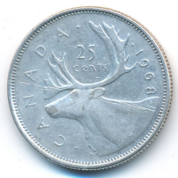 Канада, 25 центов (1968 г.)
