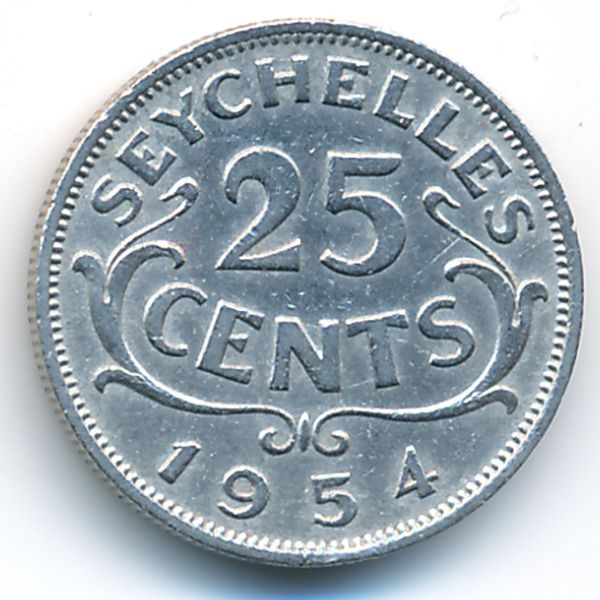 Сейшелы, 25 центов (1954 г.)