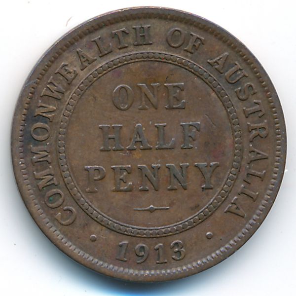 Австралия, 1/2 пенни (1913 г.)