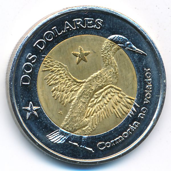 Галапагосские острова., 2 долара (2008 г.)