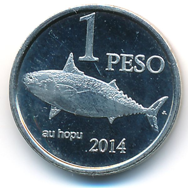 Остров Пасхи., 1 песо (2014 г.)