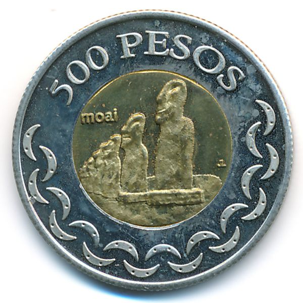 Остров Пасхи., 500 песо (2014 г.)