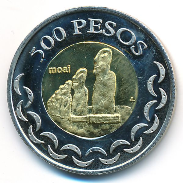Остров Пасхи., 500 песо (2014 г.)