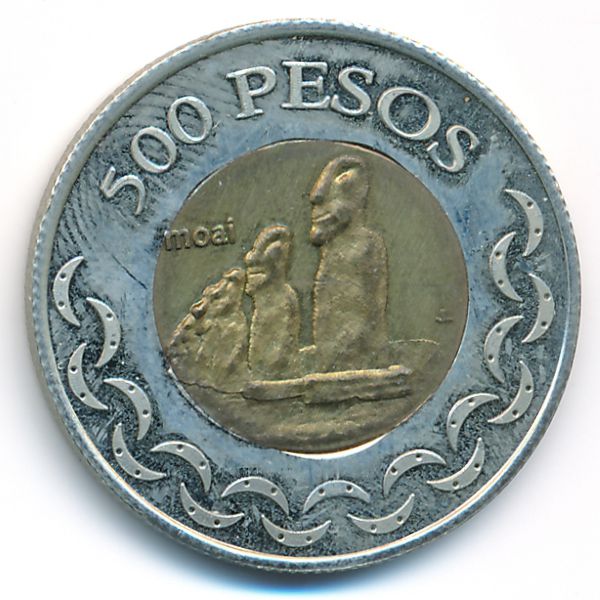Остров Пасхи., 500 песо (2014 г.)