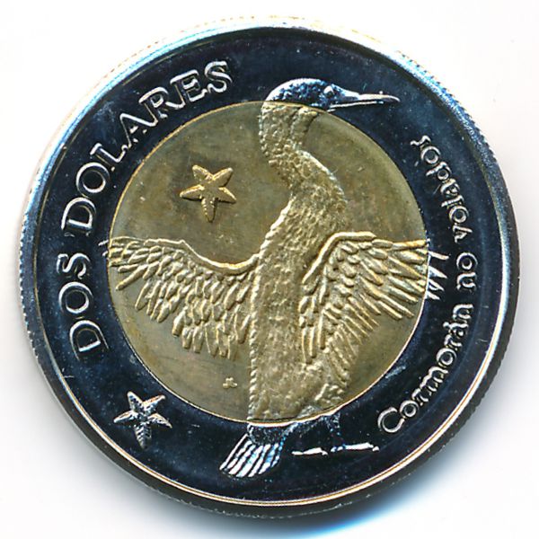 Галапагосские острова., 2 долара (2008 г.)